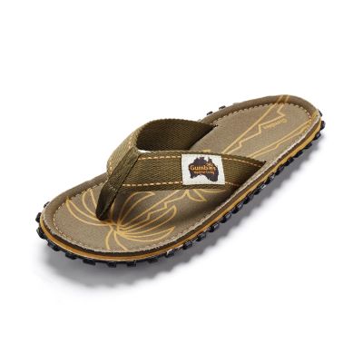 6. Gumbies Herren-Flip-Flops ISLANDER FLIP-FLOP PALM LEAF KHAKI