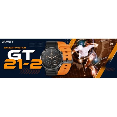 8. Gravity GT21-2 Smartwatch + oranges Silikonarmband