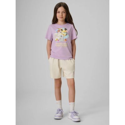 4. Mädchen-T-Shirt mit Aufdruck, regulär, Größe 4F 4FJRAW26TTSHF4326-052S