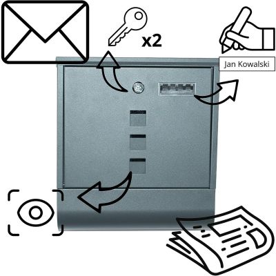 14. Briefkasten 30,5 x 9,5 x 33 cm 1067520 SASKA GARDEN