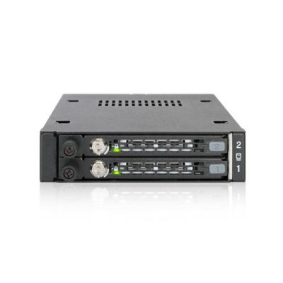 7. We-Ra. IcyDock mit Platz für 2 Laufwerke: 2 x 6,3 cm SATA I-III/SAS HDD & SSD in Farbe, 1 x 3,5" Metall