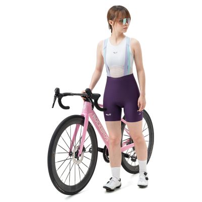 3. Rockbros YDDK017-1 TVI Damen-Radhose mit Trägern und Polsterung, Größe S – Lila