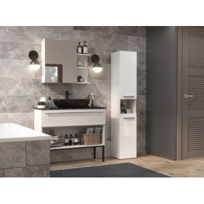 6. Badezimmerschrank NEL I 31x30xH174 Hochglanzweiß