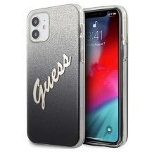 Guess GUHCP12SPCUGLSBK iPhone 12 mini 5,4" schwarz/schwarzes Hardcase Glitter Gradient Script