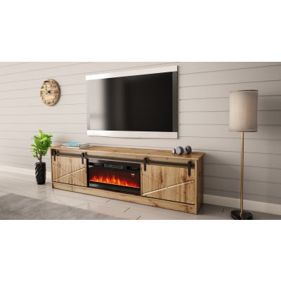 4. GRANERO TV-Schrank + Kamin 200x56,7x35 Wotan Eiche