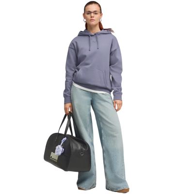 5. Puma ESS Hoodie mit zentriertem Katzenlogo, locker geschnitten, Lila, 692917, Größe 65