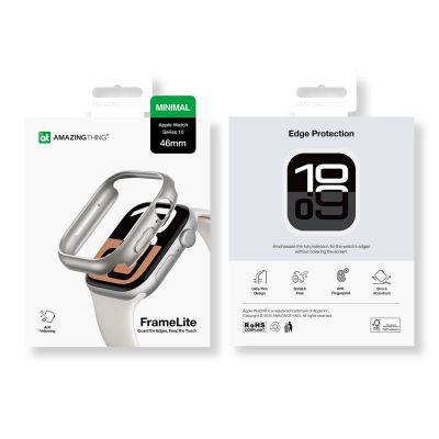 10. AmazingThing Minimal Case für Apple Watch 46 mm – Silber