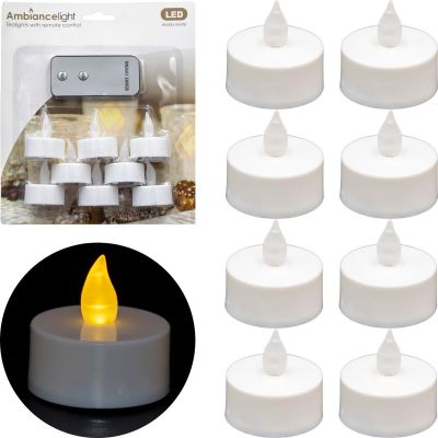 7. Set mit 8 LED-Teelichtern und Fernbedienung