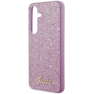 6. Guess Glitter Script Hülle für Samsung Galaxy S24+ - Lila