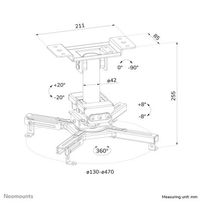 15. Deckenhalterung für Neomounts CL25-530WH1 Projektor