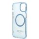 7. Guess Gold Outline Translucent MagSafe Hülle für iPhone 13 – Blau