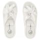 4. Damen-Flip-Flops aus Leder mit Blume, weiß, Filippo DK7762