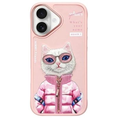 Nimmy Cool&Cute 2.0 Katzenhülle für iPhone 16 - Rosa