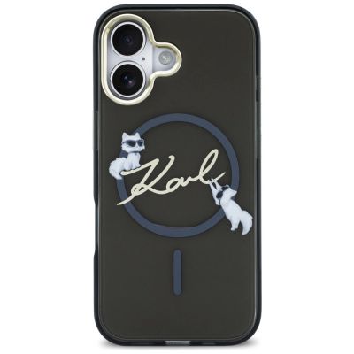 3. Karl Lagerfeld IML Choupettes Karl Script Logo MagSafe iPhone 17 Hülle - Schwarz