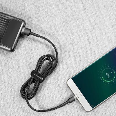 7. Baseus Cafule Cable durabel Kabel mit Nylon geflochtenes Ladekabel USB / micro USB 2A 3M schwarz-grau (CAMKLF-HG1)