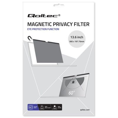 Qoltec Blickschutzfilter für MacBook Air 13,6" | Magnetisch | Augenschutz