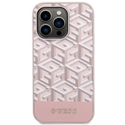 3. Guess GUHMP14LHGCFSEP iPhone 14 Pro 6,1" rosa/rosa Hartschale GCube Stripes MagSafe