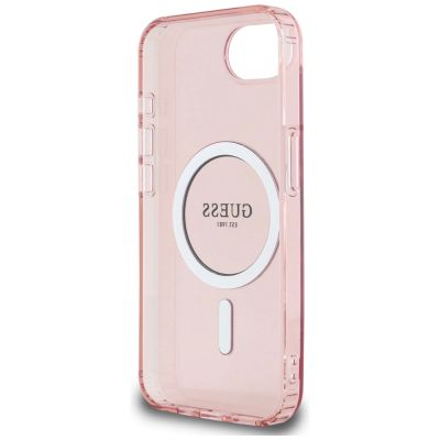 7. Guess IML Glitter Circle MagSafe Hülle für iPhone 16e - Pink