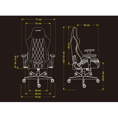 21. HATOR Darkside 3M Stoff Universal-Gaming-Stuhl Grau