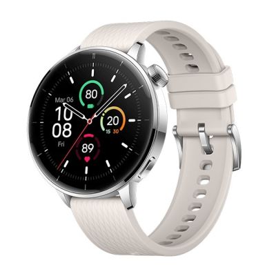 4. OnePlus Watch 3, 43 mm (3,35 cm / 1,32 Zoll) AMOLED-Display, digitaler Touchscreen (466 x 466 Pixel), Silber, Titan, WLAN, GPS