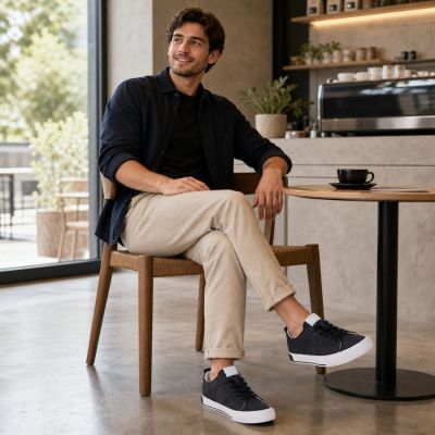 7. Schwarze Herren-Sneaker aus Textil, Big Star TT174292