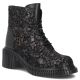 Schwarze Damen-Ankle-Boots aus Leder mit Blumenmuster, Filippo DBT8072/26