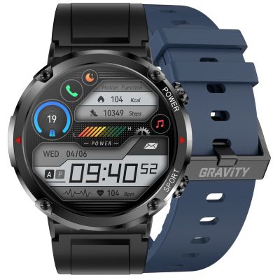 Gravity GT21-5 Smartwatch + marineblaues Silikonarmband