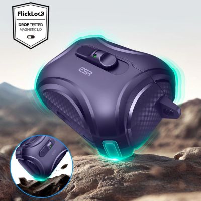5. ESR Cyber ​​FlickLock MagSafe Hülle für AirPods Pro 3 – Lila