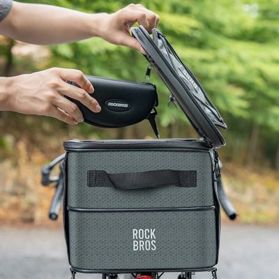 7. Rockbros A30 ROAD TO SKY Faltbare Fahrradtasche für den Kofferraum 15-30L - Grau