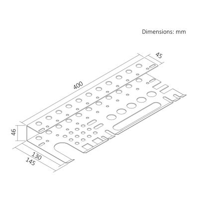 6. MACLEAN Wandorganizer / Werkzeugablage, Schwarz, Maße 40 x 14,5 x 4,6 cm, Größe M
