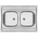 Edelstahlspüle, 2 Becken - Aufsatz ZM6_020N 5907650846543