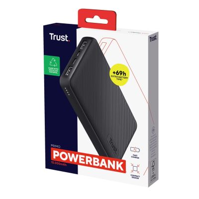 3. Powerbank TRUST Primo 15000mAh ECO Schwarz