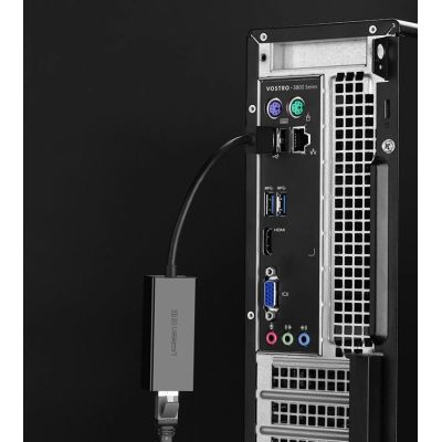 6. Ugreen externe Netzwerkkarte RJ45 - USB 2.0 100 Mbit/s Ethernet schwarz (CR110 20254)