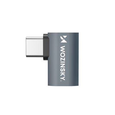 4. Wozinsky WPKB-01 USB-C - USB-C 40Gb/s 240W 8K OTG seitlich abgewinkelter Adapter - Grau