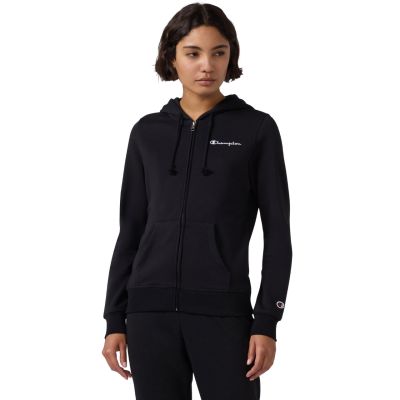 Champion Damen-Kapuzenpullover mit durchgehendem Reißverschluss, Schwarz, 118406 KK001