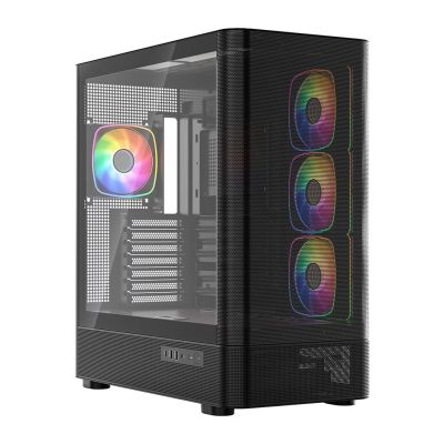 MODECOM VOLCANO AQ 300 ARGB MIDI SCHWARZES GEHÄUSE