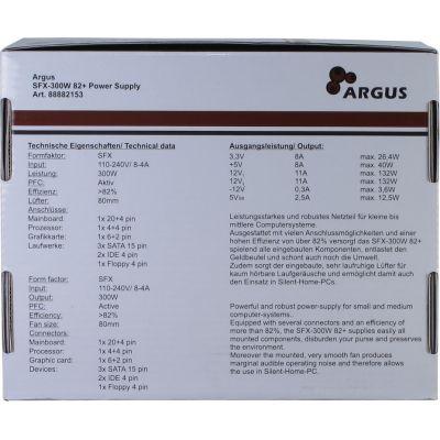5. Inter-Tech SFX-300W 20+4-Pin ATX-Netzteilmodul ATX Grau