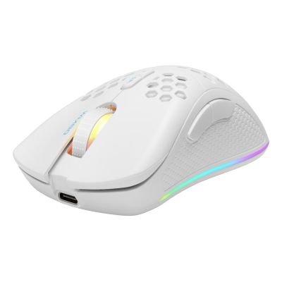 2. Deltaco Gaming GAM-120-W Maus, Rechtshänder, kabellos (RF) + Bluetooth + USB Typ-A, optisch, 4800 DPI