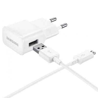 Samsung EP-TA50EWE 8W USB-A Wandladegerät mit MicroUSB-Kabel ECB-DU4AWE (Bulk - Ersatzverpackung) - Weiß