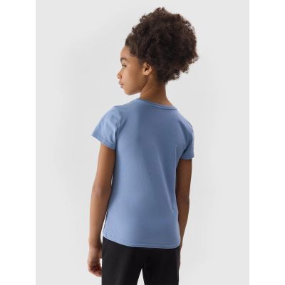 4. Einfarbiges Mädchen-T-Shirt 4F Junior aus 100 % Baumwolle