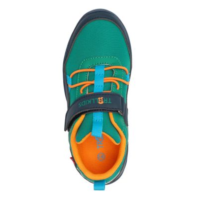 6. Trollkids Skaland Barfuß-Wanderschuhe in Meeresgrün/Madeire-Blau/Sahara-Sonnenuntergang