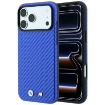 BMW M Carbon Metal Logo MagSafe Hülle für iPhone 17 Pro Max / 18 Pro Max - Blau