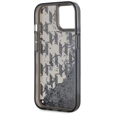 7. Karl Lagerfeld Liquide Glitter Monogram Gradient iPhone 15 Hülle - Schwarz