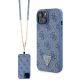Guess GUHCP15SP4TDSCPB iPhone 15 6,1" blau/blaues Hardcase Crossbody 4G Metalllogo