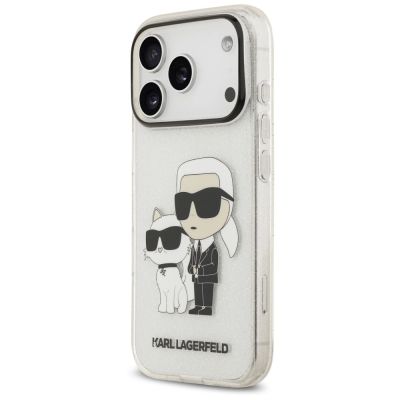 2. Karl Lagerfeld IML NFT Glitter Karl&Choupette Hülle für iPhone 18 Pro Max / 17 Pro Max - Transparent