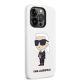 4. Karl Lagerfeld Silikon-Ikonik-Hülle für iPhone 14 Pro Max – weiß