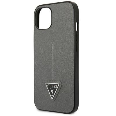 6. Guess GUHCP14MPSATLG iPhone 14 Plus 6,7 "Silber / Silber Hardcase SaffianoTriangle Logo