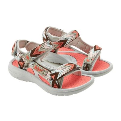 Lee Cooper Damenschuhe, Klettverschluss-Sandalen für den Sommer, Strand, hellgrau-rosa