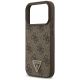 6. Guess Leather 4G Triangle Strass MagSafe Case für iPhone 17 Pro - Braun