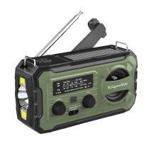 Solarradio, tragbares SOS-Notfunkgerät, 10000-mAh-Powerbank, Taschenlampe, Dynamo, Kruger&Matz